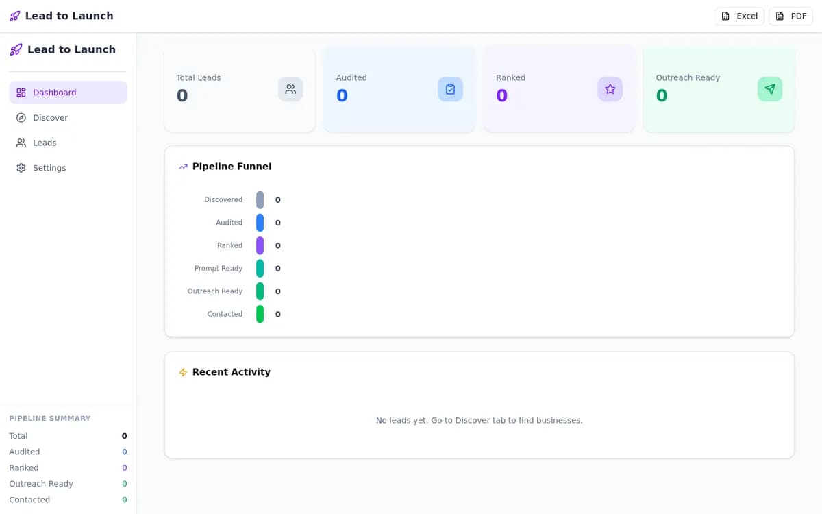 Lead to Launch — Next.js 16, TypeScript, Prisma, SQLite, z-ai-web-dev-sdk, shadcn/ui — featured project by Syed Muhammad Hasnain Abdi, Full Stack Developer