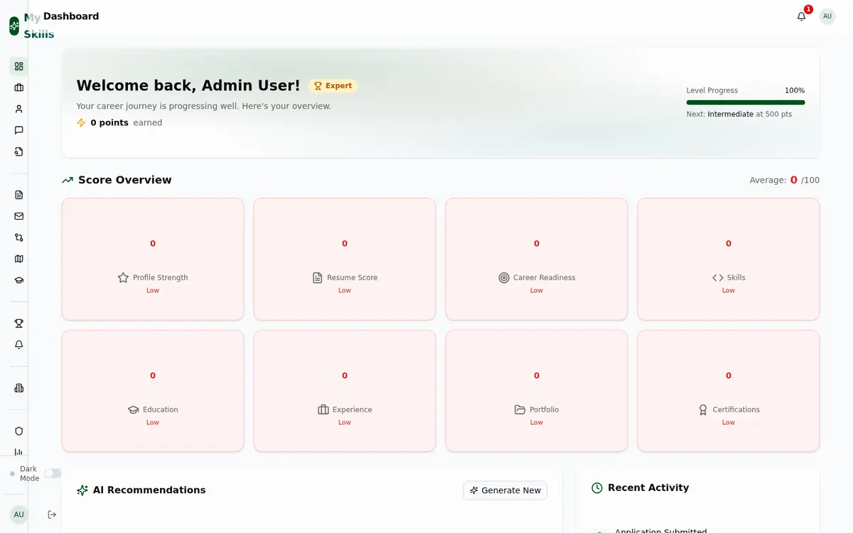 My Skills — AI Career Platform thumbnail 2 — click to view full screenshot