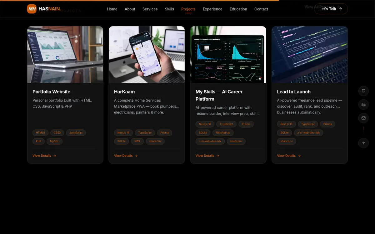 Portfolio Website thumbnail 4 — click to view full screenshot