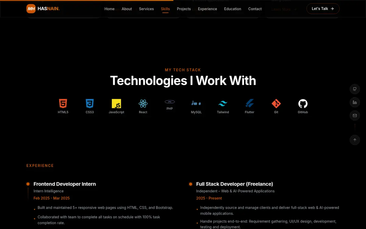 Portfolio Website thumbnail 3 — click to view full screenshot